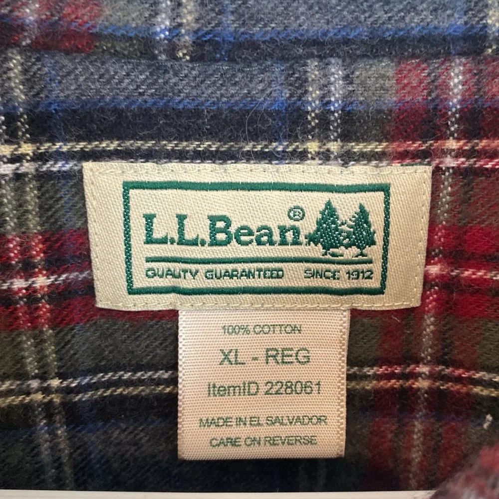 LL BEAN Scotch Plaid Cotton Flannel Shirt Men's Traditional Fit XL - Picture 2 of 7
